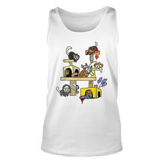 Cat Horror Movies Cute Halloween For Cat Kitty Lovers Halloween Tank Top | Mazezy