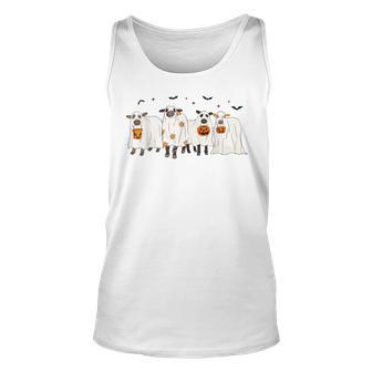 Cow Ghost Halloween Farmer Trick Or Treat Cow Lover Tank Top - Seseable