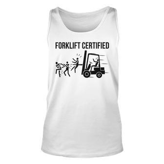 Funny Forklift Operator Forklift Certified Retro Vintage Men Unisex Tank Top - Seseable