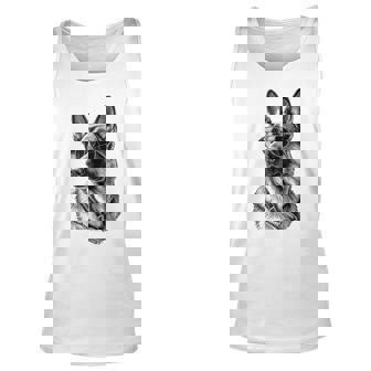 Funny German Shepherd Pet Sunglasses Dog Unisex Tank Top - Seseable