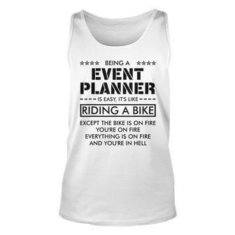 Funny Gift Being Event Planner Is Like Riding A Bike Unisex Tank Top | Mazezy
