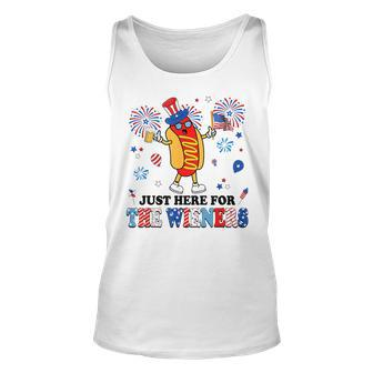 Funny Im Just Here For The Wieners 4Th Of July Usa Unisex Tank Top - Thegiftio UK