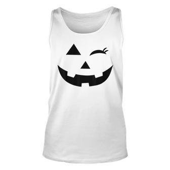 Jack O Lantern Pumpkin Wink Face For Halloween Costume Tank Top | Mazezy