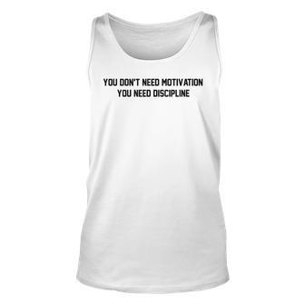 Motivational Quote Discipline For Gym Athletes Humor Tank Top | Mazezy