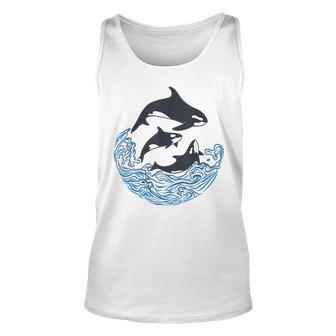 Funny Orca Killer Whales Bouquet Orca Family Cool Pisces Unisex Tank Top - Monsterry CA