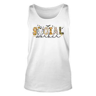 Social Worker Ghost Spooky Season Halloween Costume Tank Top - Thegiftio UK