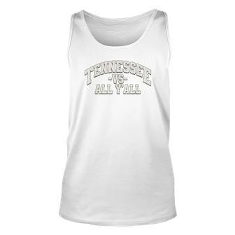 Tennessee -Vs- All Yall Knoxville Tn Orange Tank Top | Mazezy