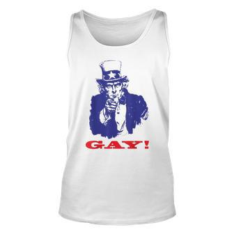 Funny Uncle Sam Griddy Say Gay Lgbt Gay Ally Pride Month Unisex Tank Top - Monsterry UK