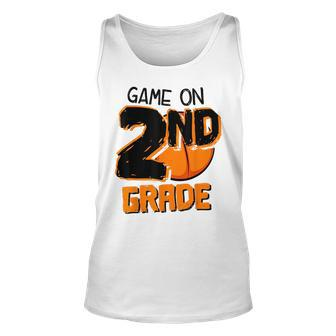 Game On 2Nd Grade Basketball First Day Of School Boys Basketball Tank Top | Mazezy