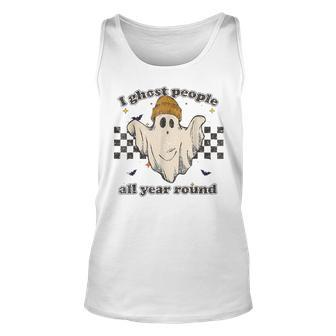 I Ghost People All Year Round Retro Halloween Ghost Vintage Tank Top - Seseable