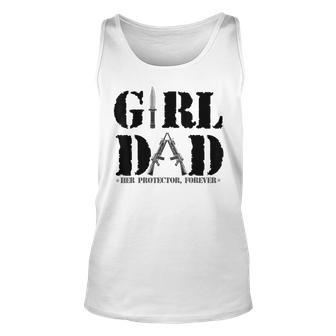 Girl Dad Her Protector Forever Father Of Girls Daughte Tank Top | Mazezy DE
