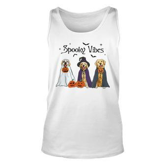 Golden Retriever Ghost Dogs Halloween Dog Witch Spooky Vibes Tank Top - Seseable
