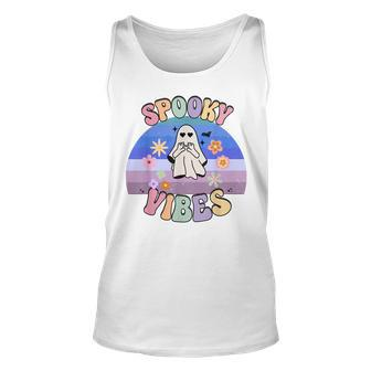 Groovy Ghost Spooky Vibes 60S 70S Retro Halloween 70S Vintage Tank Top | Mazezy