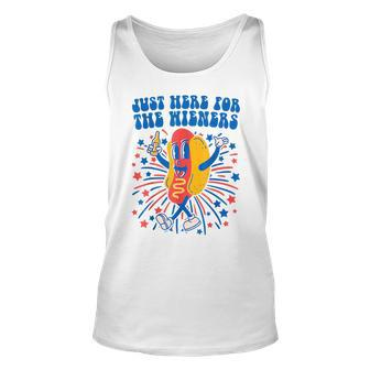 Groovy Hot Dog Im Just Here For The Wieners 4Th Of July Unisex Tank Top - Thegiftio UK