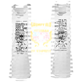 Grumpy Old Coast Guard Veteran Sarcasm Stupidity Tank Top | Mazezy