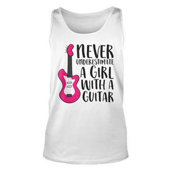 Guitar Girl Never Underestimate A Girl With A Guitar Guitar Tank Top | Mazezy