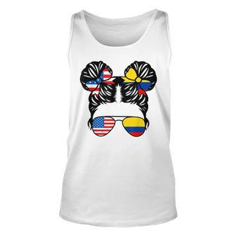 Half American Half Colombian Girl Usa Colombia Flag Patriot Unisex Tank Top - Monsterry