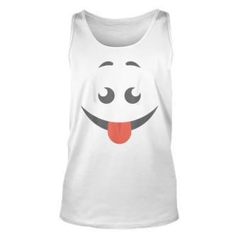 Halloween Tongue Out Emoticon Face Group Costume Unisex Tank Top | Mazezy