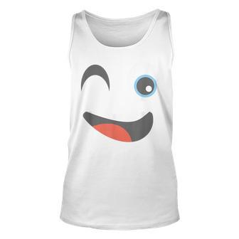 Halloween Winking Emoticon Face Group Costume Unisex Tank Top | Mazezy