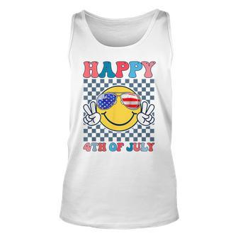 Happy 4Th Of July Smile Sunglasses Patriotic American Flag Unisex Tank Top - Monsterry AU