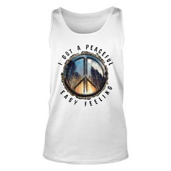 Hippie Peace Sign I Got A Easy Peaceful Feeling Forest Tree Tank Top | Mazezy
