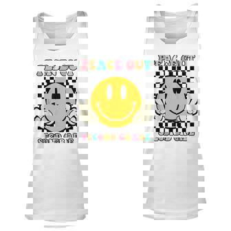 Hippie Smile Face Peace Out Second 2Nd Grade Class Of 2023 Unisex Tank Top | Mazezy