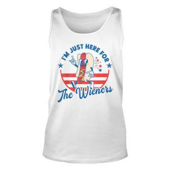 Hot Dog Im Just Here For The Wieners 4Th Of July Funny Unisex Tank Top | Mazezy