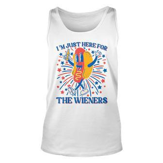 Hot Dog Im Just Here For The Wieners 4Th Of July Unisex Tank Top - Thegiftio UK