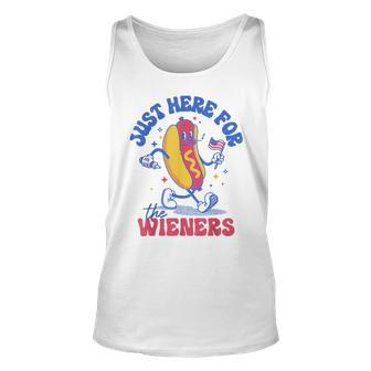 Hot Dog Im Just Here For The Wieners Funny Fourth Of July Unisex Tank Top | Mazezy