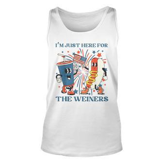 Hot Dog Im Just Here For The Wieners 4Th Of July Patriotic Patriotic Tank Top | Mazezy