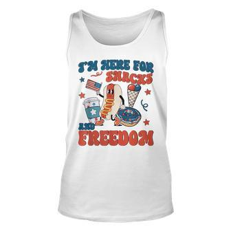 Hot Dog Im Here For The Snacks And Freedom 4Th July Freedom Tank Top | Mazezy