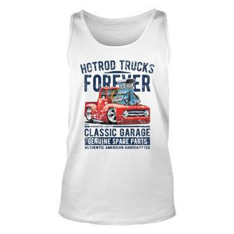 Hotrod Trucks Forever Cartoon Truck Distressed Design Unisex Tank Top | Mazezy