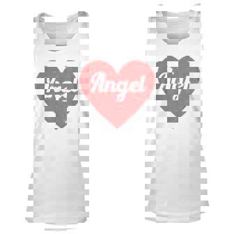I Heart Angel First Names And Hearts I Love Angel Unisex Tank Top | Mazezy