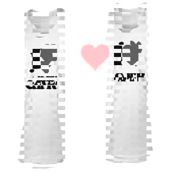 I Heart Carter First Name I Love Personalized Stuff Unisex Tank Top | Mazezy