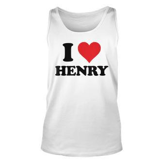 I Heart Henry First Name I Love Personalized Stuff Unisex Tank Top | Mazezy