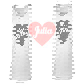 I Heart Julia First Names And Hearts I Love Julia Unisex Tank Top | Mazezy