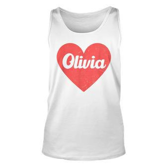 I Heart Olivia First Names And Hearts I Love Olivia Unisex Tank Top | Mazezy