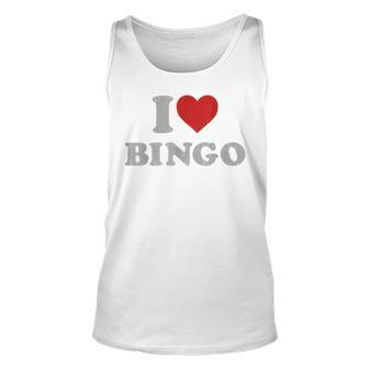 I Love Bingo Outfit I Heart Bingo Unisex Tank Top - Seseable