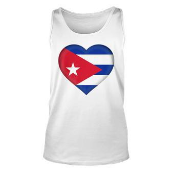 I Love Cuba | Cuban Flag Heart Outfit Cuba Funny Gifts Unisex Tank Top | Mazezy