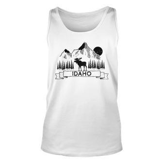 Idaho Mountain Moose | Cool Idaho Souvenir Gift Gift For Women Unisex Tank Top - Thegiftio UK