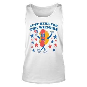 Im Just Here For The Wieners Funny 4Th Of July Hotdog Gift For Mens Unisex Tank Top - Monsterry DE