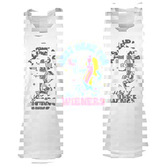 Im Just Here For The Wieners Funny Fourth Of July Hot Dog Unisex Tank Top | Mazezy