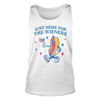 Im Just Here For The Wieners Funny Fourth Of July Unisex Tank Top - Seseable