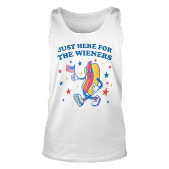 Im Just Here For The Wieners Funny Fourth Of July Unisex Tank Top - Monsterry CA