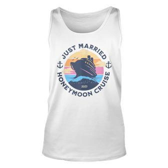 Just Married Honeymoon Cruise 2023 Couple Matching Unisex Tank Top - Monsterry