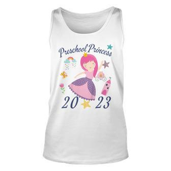 Kids 2023 Outfit Girls Princess Happy First Day Of Preschool Unisex Tank Top - Seseable