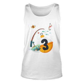 Kids 3Rd Birthday Fishing Theme For Boys And Girls O-Fishally 3 Unisex Tank Top - Seseable