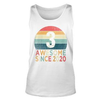 Kids 3Rd Birthday Vintage Retro 3 Years Old Awesome Since 2020 Unisex Tank Top - Seseable
