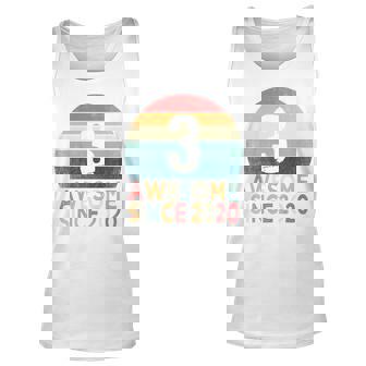 Kids 3Rd Birthday Vintage Retro 3 Years Old Awesome Since 2020 Unisex Tank Top | Seseable UK