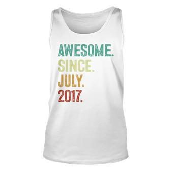 Kids 6 Year Old Awesome Since July 2017 6Th Birthday Unisex Tank Top | Mazezy CA